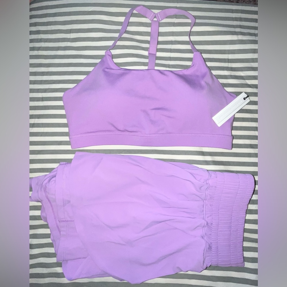 Paragon FeatherKnit High-Rise Trackshort + Reluna Rise Bra in Zap Sz M